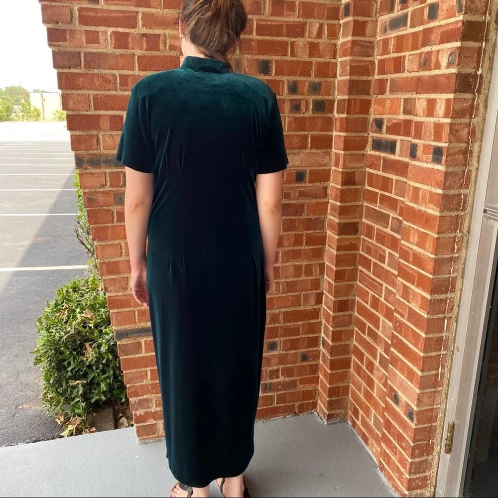 Amanda Smith vintage velvet button down maxi dress size 12 - Picture 5 of 8